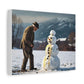 Grandpa and the Snowman - Print on Canvas