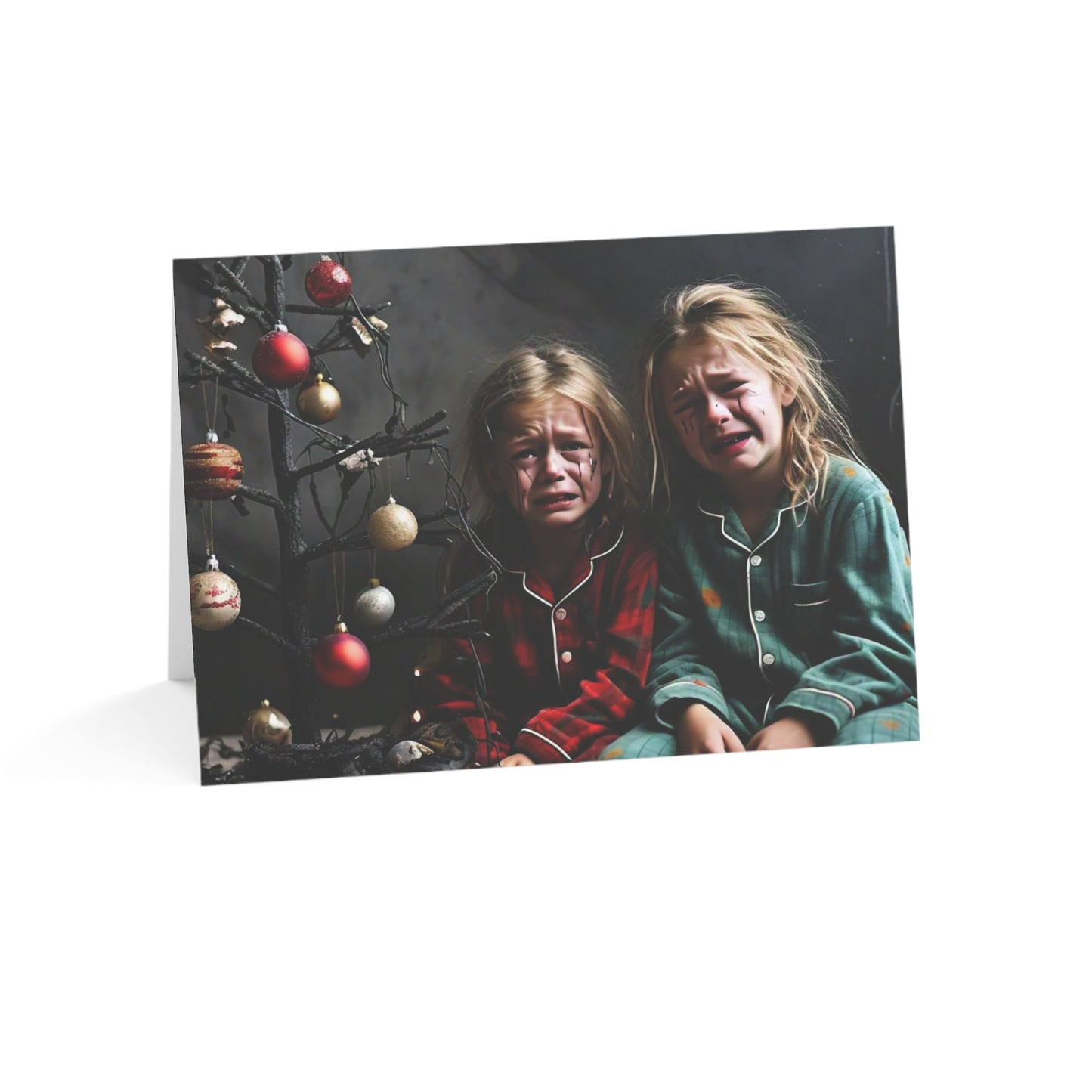 Sad Kids Holiday Greeting Cards - Set of 10, Perfect for Christmas Cheer