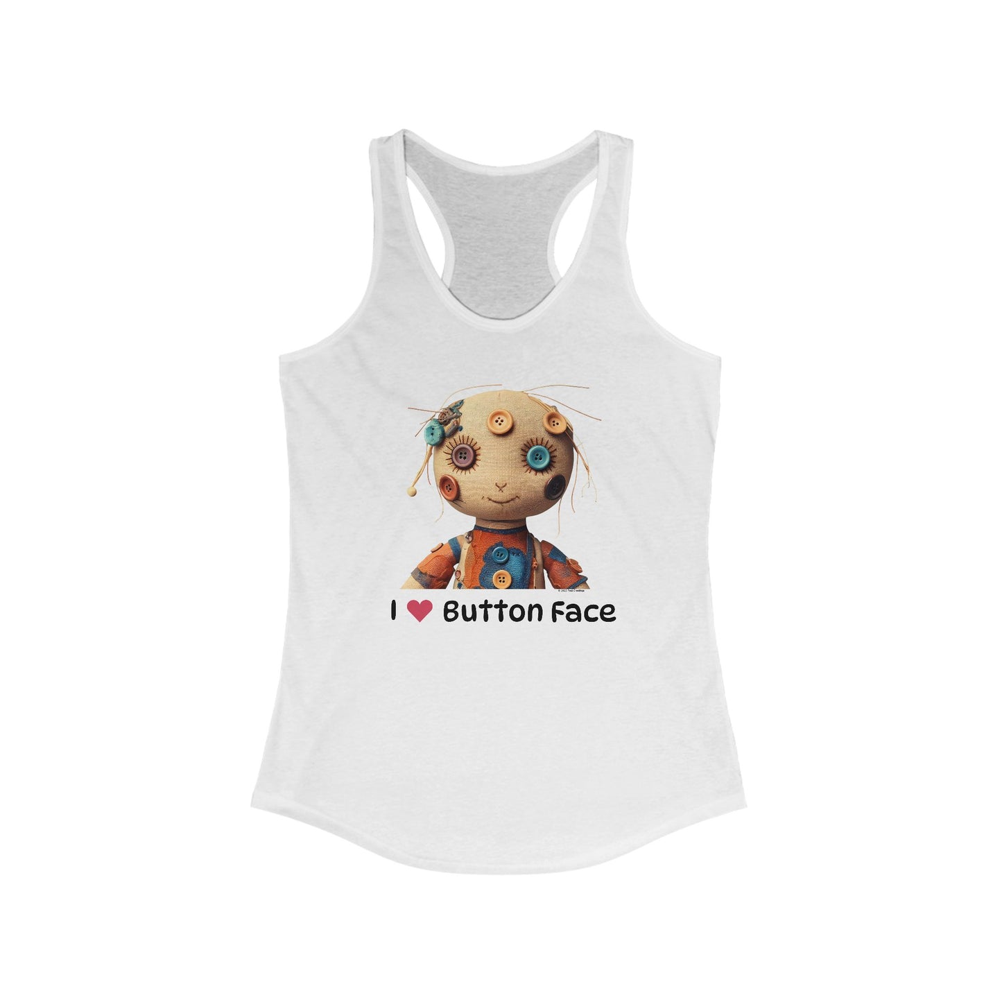 I ❤️ Button Face Women's Racerback Tank - Cute Graphic Summer Top