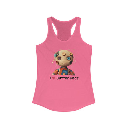 I ❤️ Button Face Women's Racerback Tank - Cute Graphic Summer Top