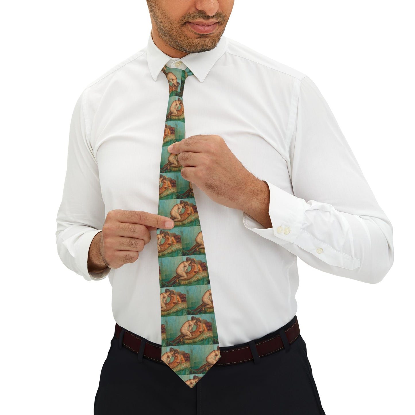 "Pompeii Playa" Necktie - Valentines Gift for Him, Art Enthusiasts