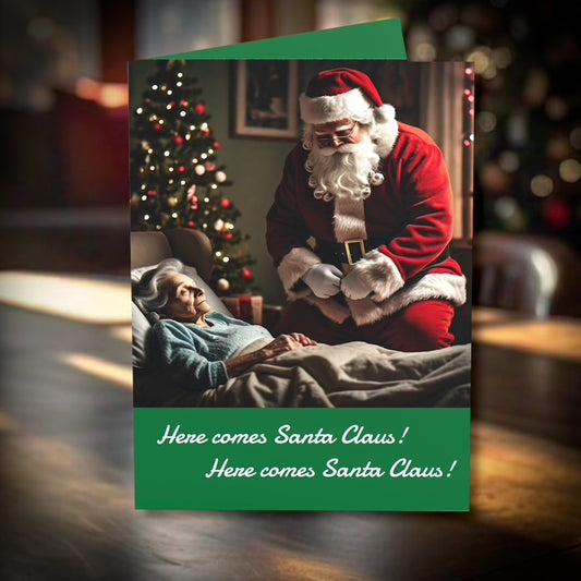 Here Comes Santa Claus - Christmas Cards (1, 10, 30, and 50pcs)