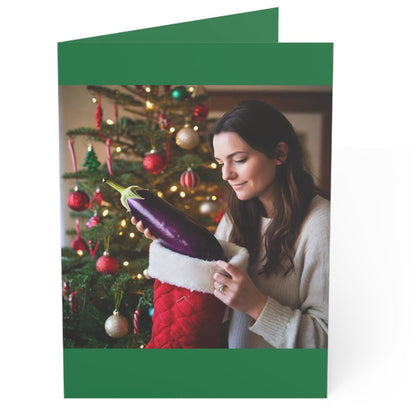 Woman with Purple Emoji - Christmas Card