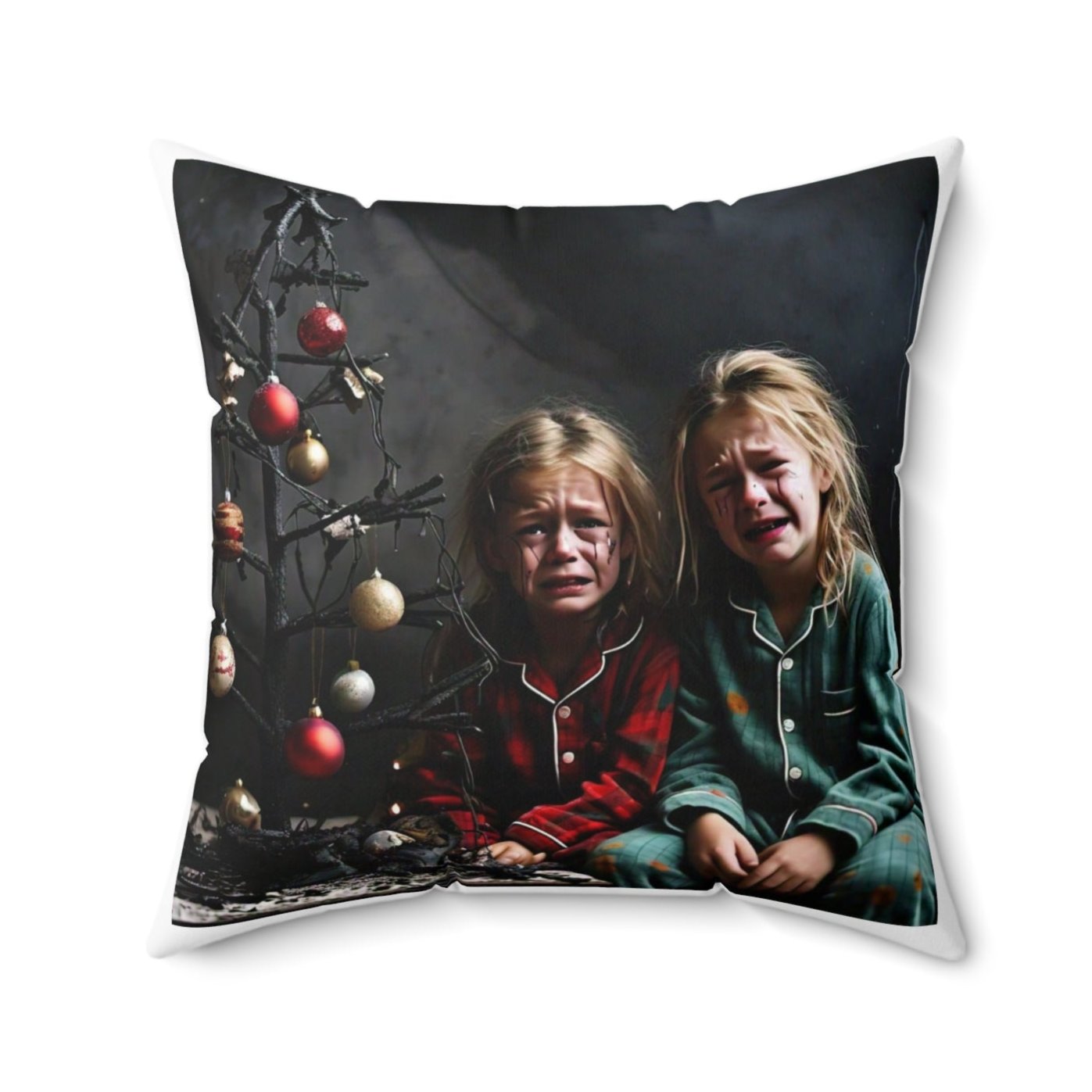 "Sleepy" Santa and Sad Kids Pillow