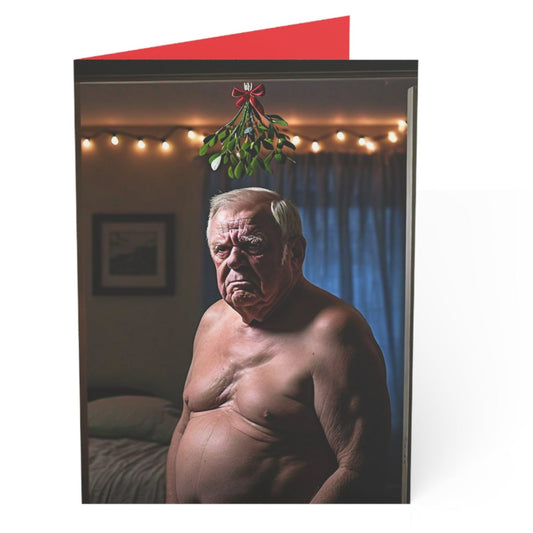 Grandpa Under the Mistletoe - Christmas Card (Set of 1, 10, 30, or 50)