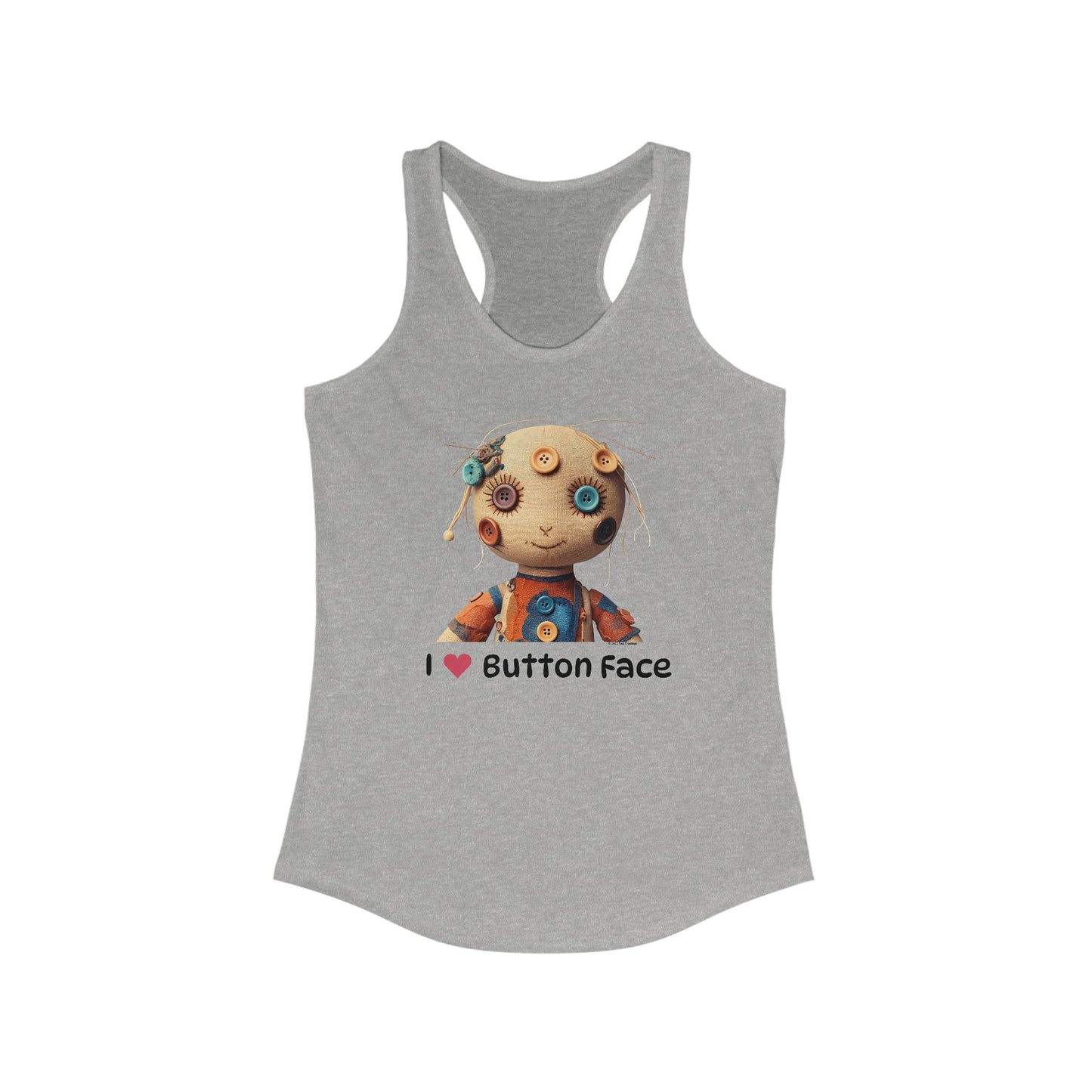 I ❤️ Button Face Women's Racerback Tank - Cute Graphic Summer Top