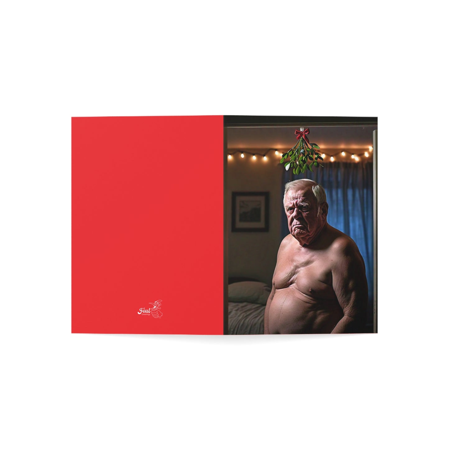 Grandpa Under the Mistletoe - Christmas Card (Set of 1, 10, 30, or 50)