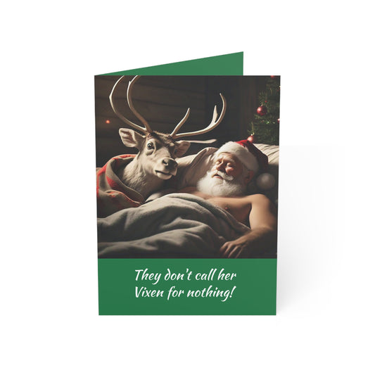 Vixen and Santa - Christmas Cards (1, 10, 30, and 50pcs)