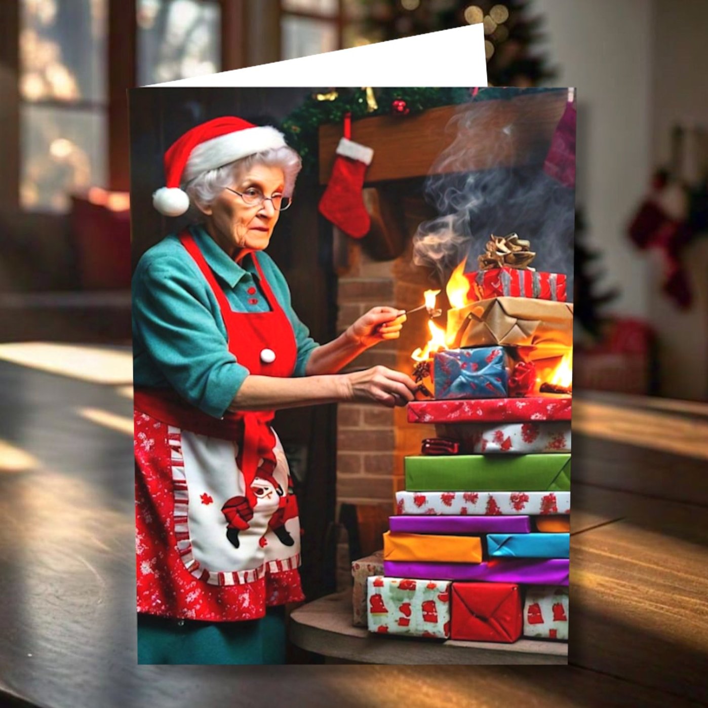 Pyro Granny Christmas Card (1, 10, 30, 50 pcs)